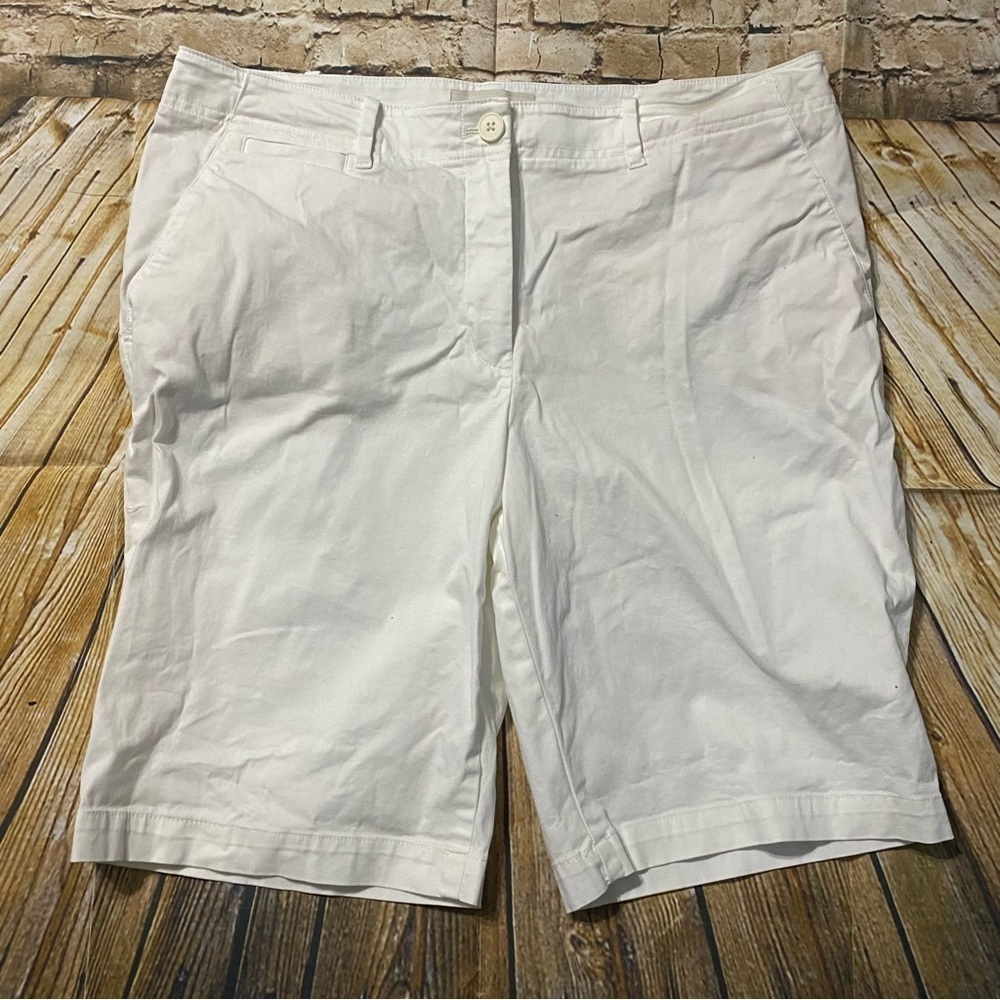 Talbots‎ White Cotton Stretch Bermuda Shorts